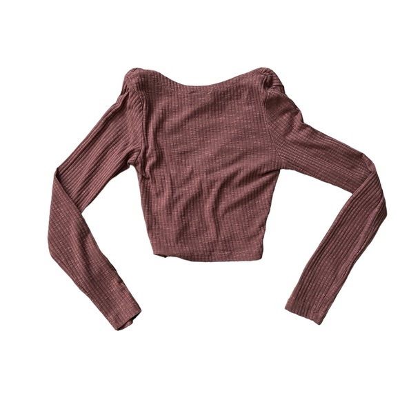 White Fox Boutique “In Motion” Long Sleeve Crop (Brown) Size XS - Picture 4 of 4